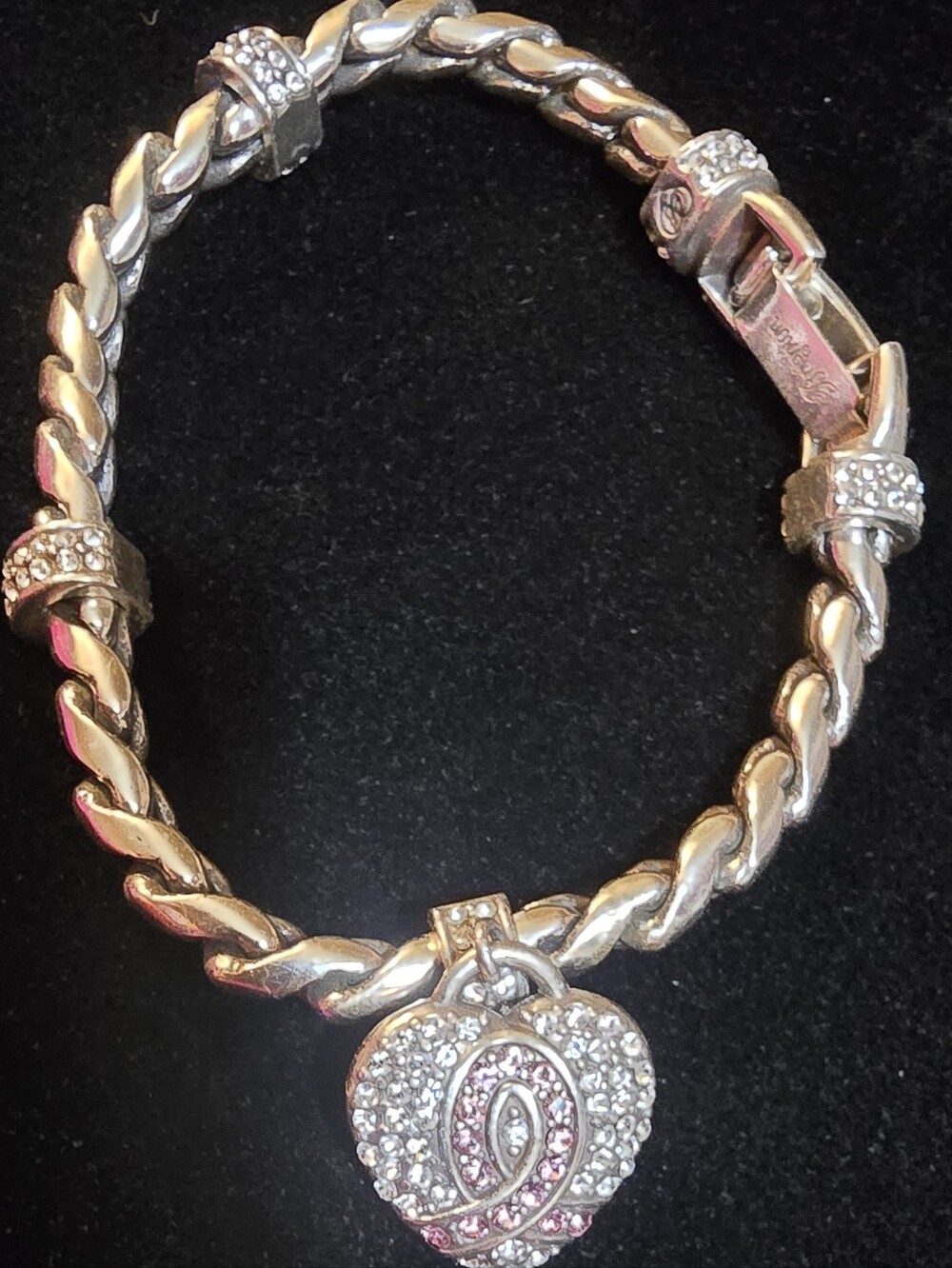 Brighton Power of Pink breast cancer awareness heart charm bracelet,